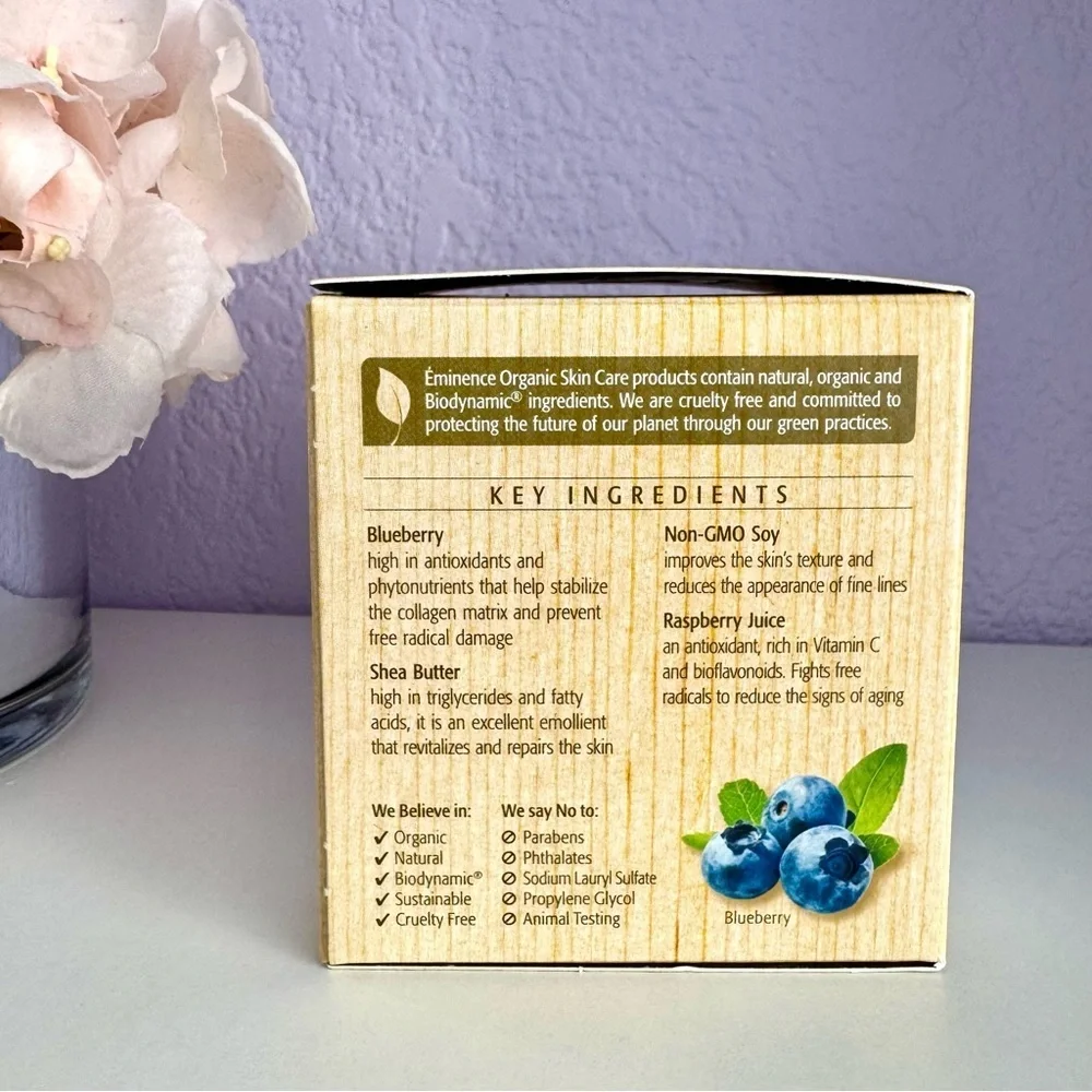 New! EMINENCE Organics Blueberry Soy Night Recovery Cream, 60ml/2oz
